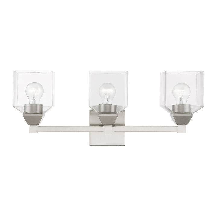 Livex Aragon 16773-91 Bath Vanity Light 23 in. wide - Brushed Nickel