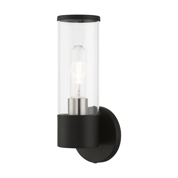 Livex Banca 17281-04 Wall Sconce Light - Black w/Brushed Nickel