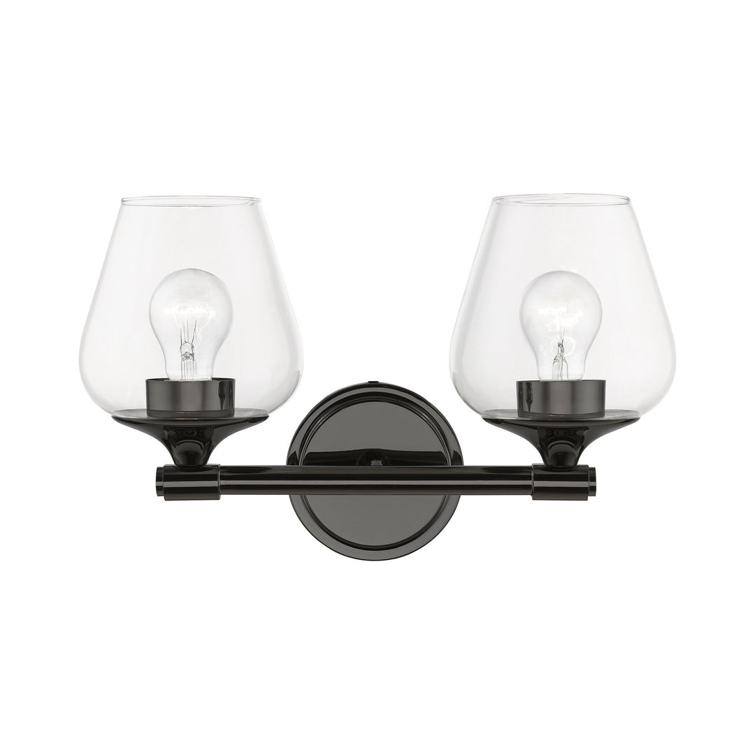 Livex Willow 17472-46 Bath Vanity Light 15 in. wide - Black Chrome