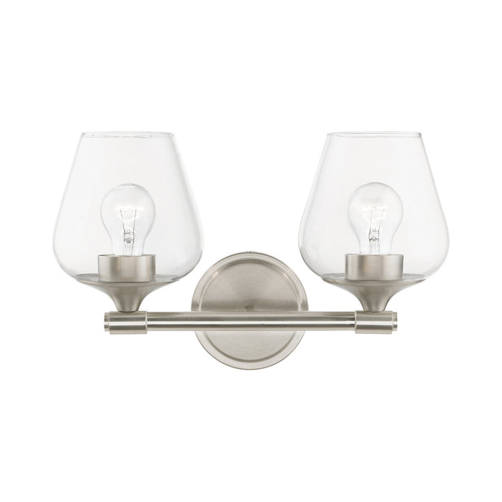 Livex Willow 17472-91 Bath Vanity Light 15 in. wide - Brushed Nickel