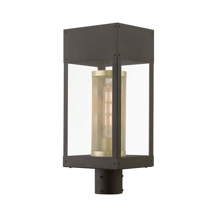 Livex Lighting 20763-07 Modern Franklin Outdoor Bronze W/Soft Gold Candle
