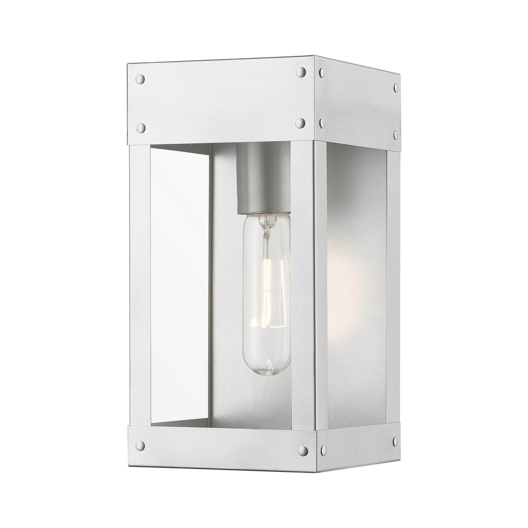 Livex Lighting 20871-81 Modern Barrett Outdoor Painted Satin Nickel W/Brushed Nickel Candle