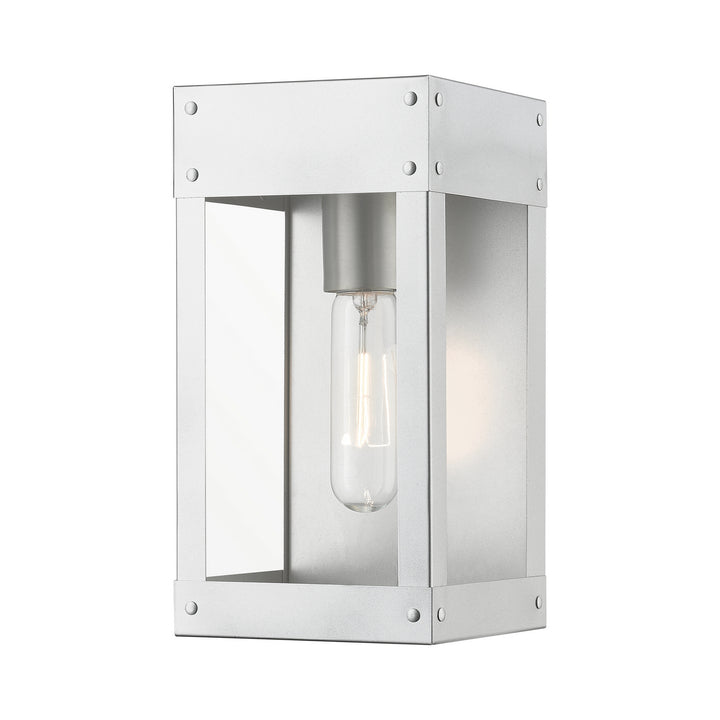 Livex Lighting 20871-81 Modern Barrett Outdoor Painted Satin Nickel W/Brushed Nickel Candle