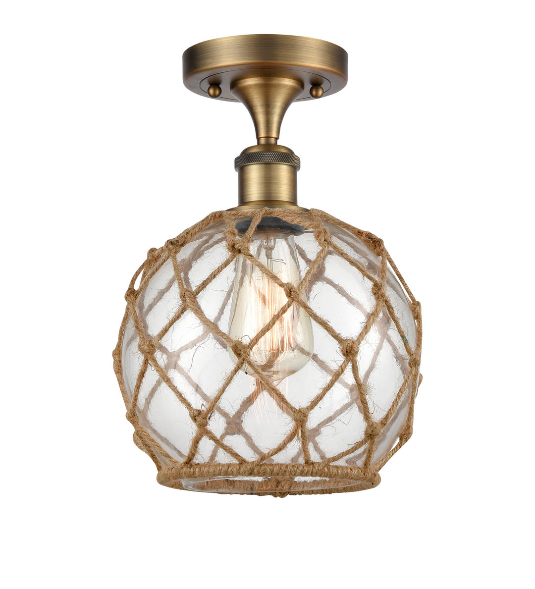 Innovations Ballston 516-1C-BB-G122-8RB Ceiling Light - Brushed Brass