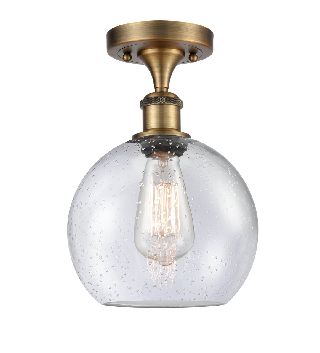 Innovations Ballston 516-1C-BB-G124-8-LED Ceiling Light - Brushed Brass