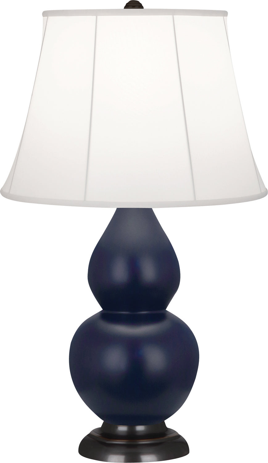 Robert Abbey Lighting MMB11 Small Double Gourd Lamp Matte Midnight Blue Glazed W/Bronze