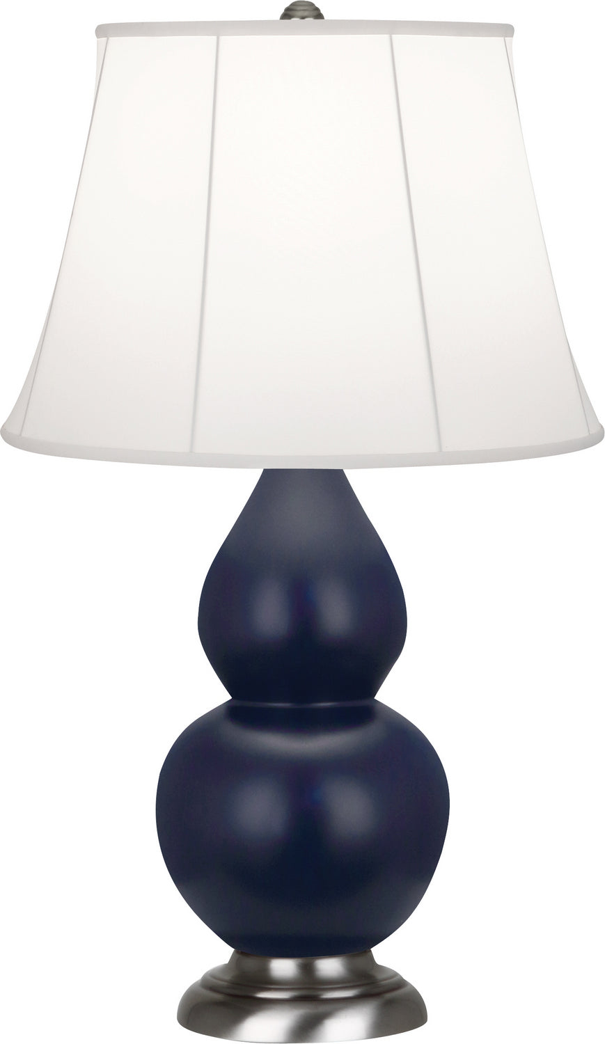 Robert Abbey Lighting MMB12 Small Double Gourd Lamp Matte Midnight Blue Glazed W/Antique Silver