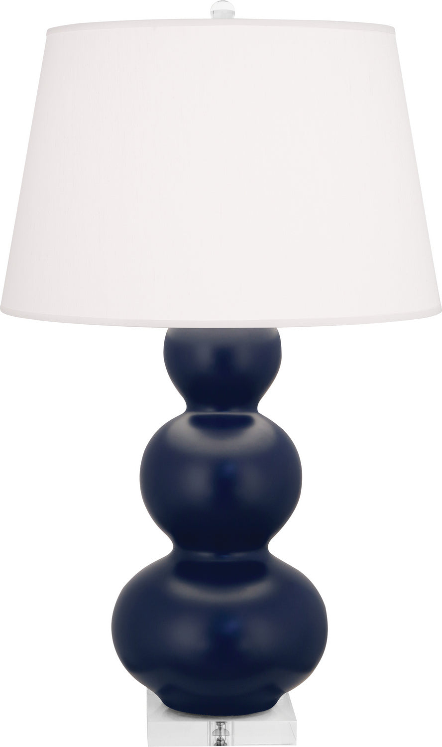 Robert Abbey Lighting MMB43 Triple Gourd Lamp Matte Midnight Blue Glazed W/Lucite Base