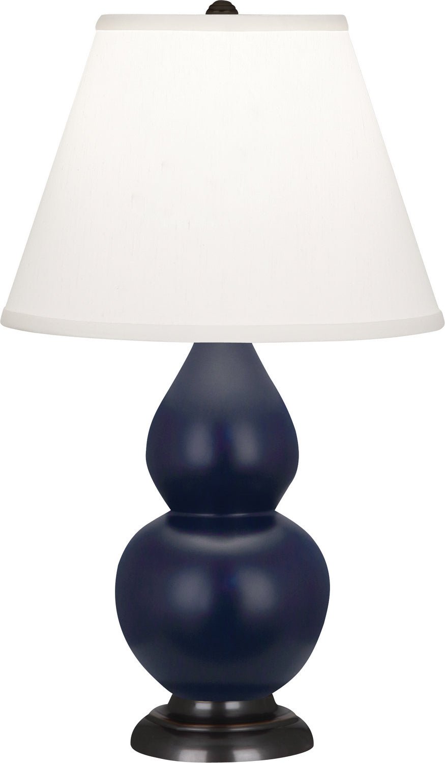 Robert Abbey Lighting MMB51 Small Double Gourd Lamp Matte Midnight Blue Glazed W/Bronze