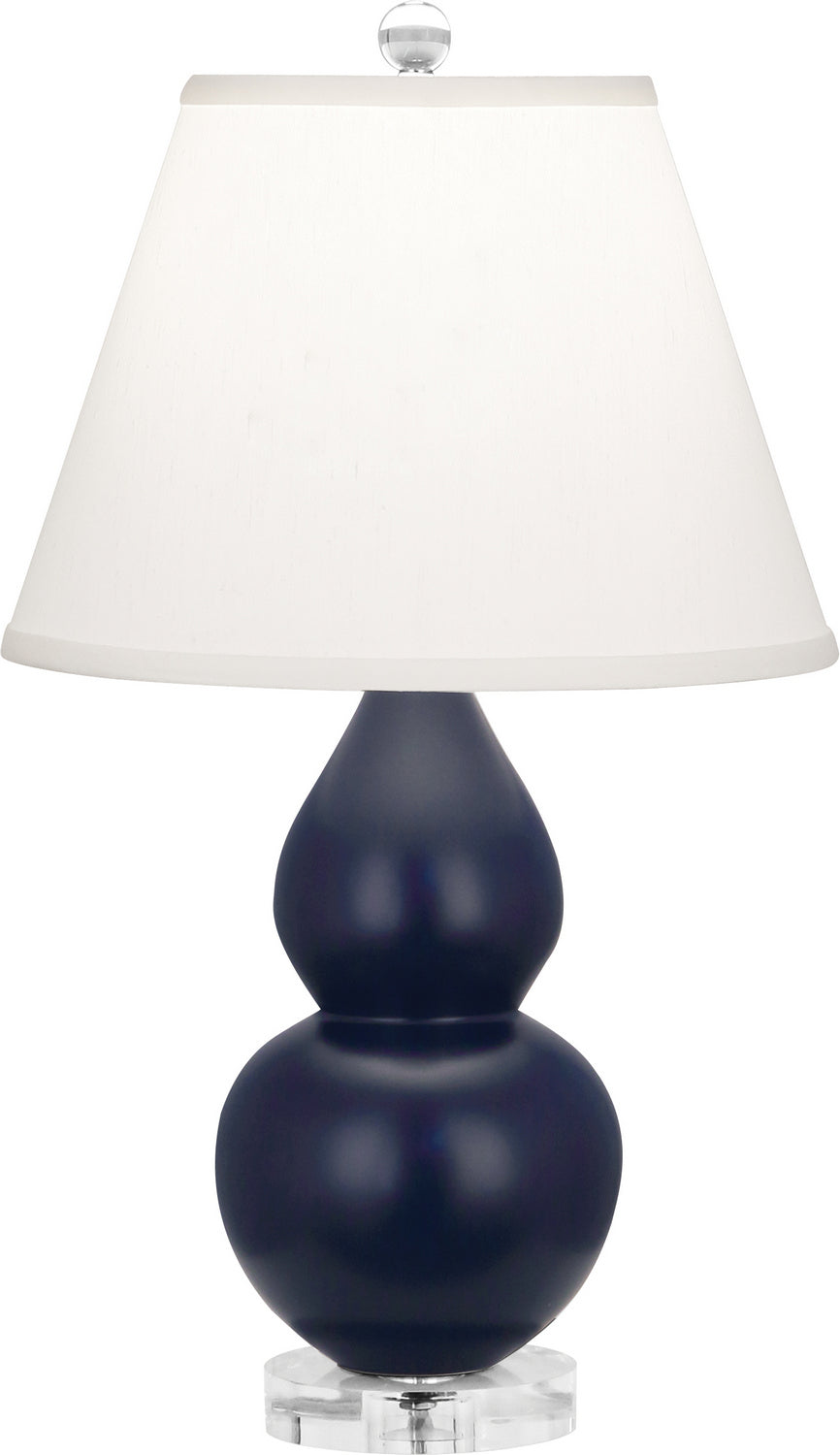 Robert Abbey Lighting MMB53 Small Double Gourd Lamp Matte Midnight Blue Glazed W/Lucite Base