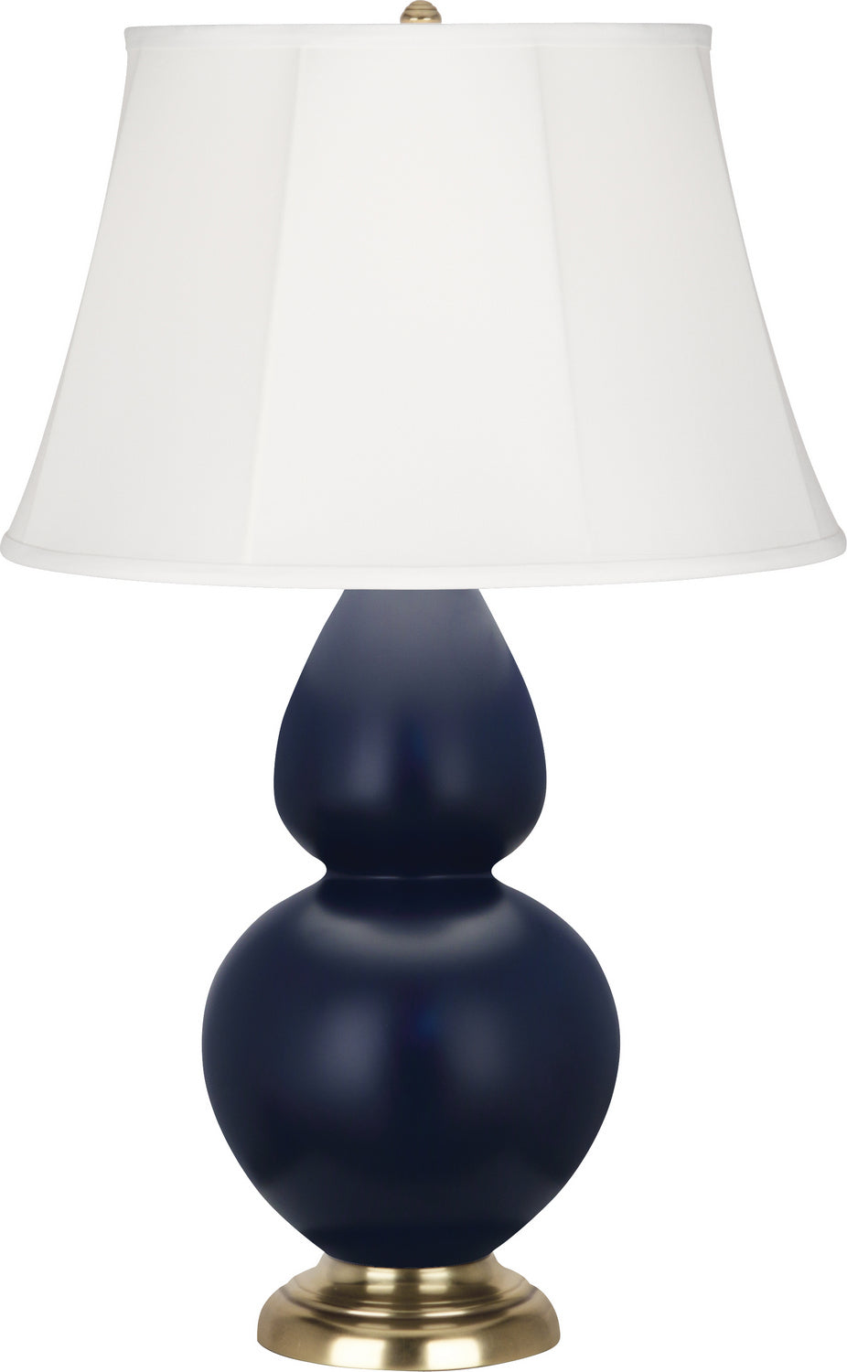 Robert Abbey Lighting MMB54 Double Gourd Lamp Matte Midnight Blue Glazed W/Antique Brass