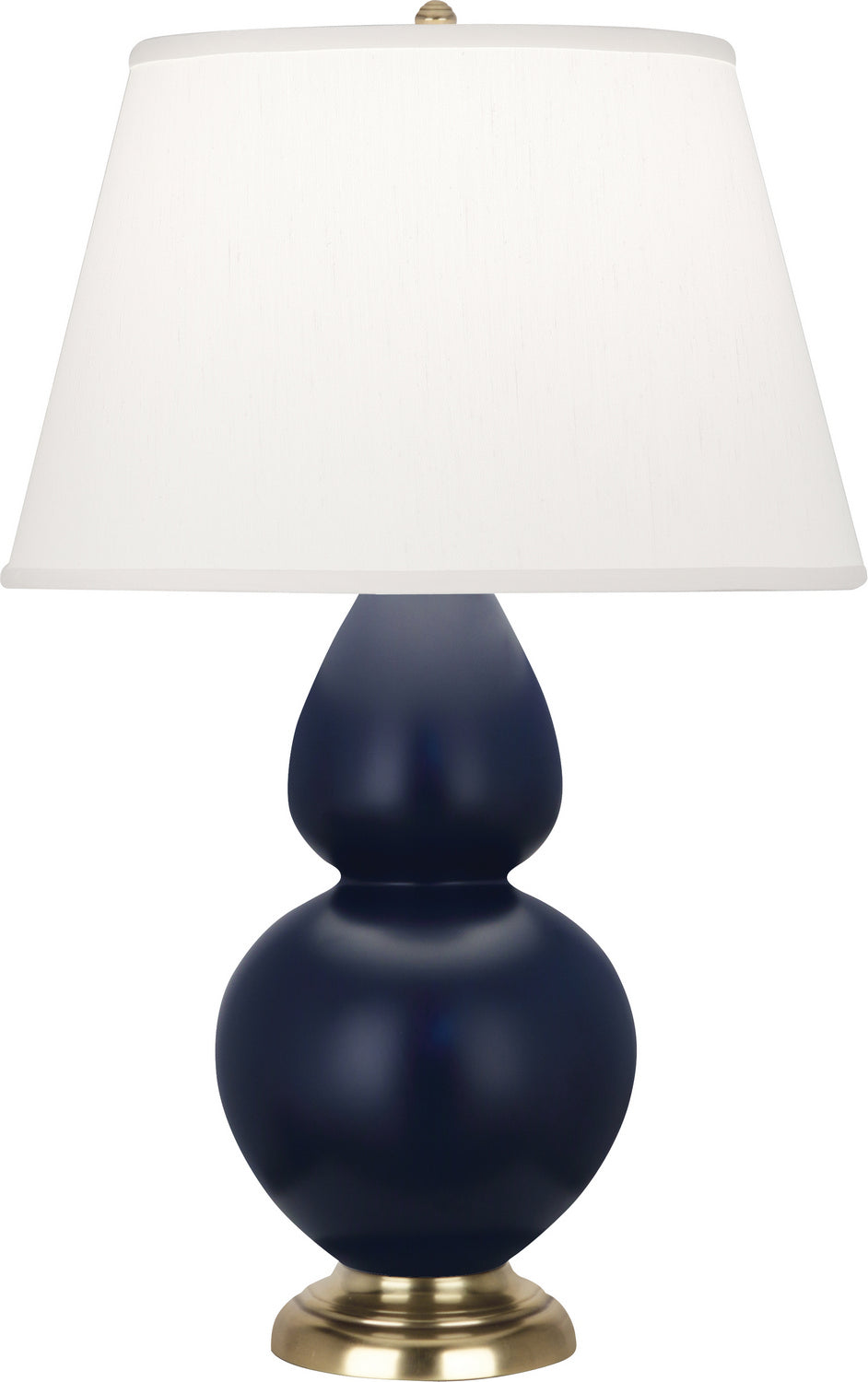 Robert Abbey Lighting MMB55 Double Gourd Lamp Matte Midnight Blue Glazed W/Antique Brass