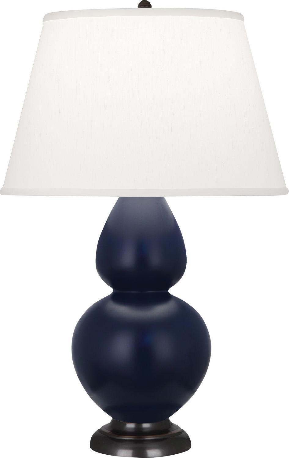 Robert Abbey Lighting MMB57 Double Gourd Lamp Matte Midnight Blue Glazed W/Deep Patina Bronze