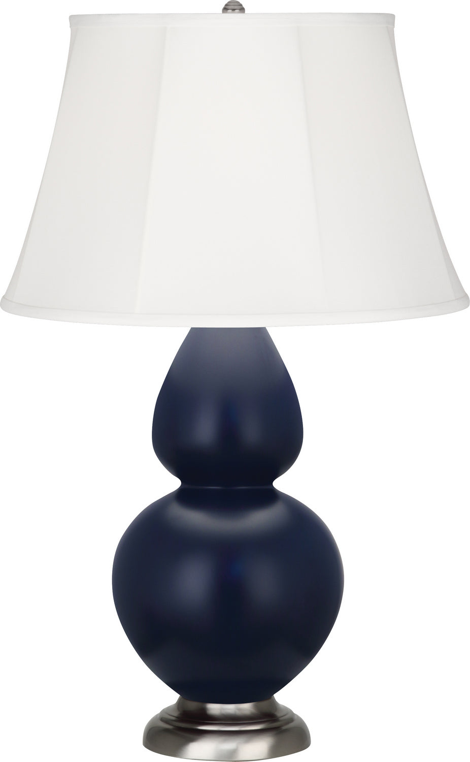 Robert Abbey Lighting MMB58 Double Gourd Lamp Matte Midnight Blue Glazed W/Antique Silver