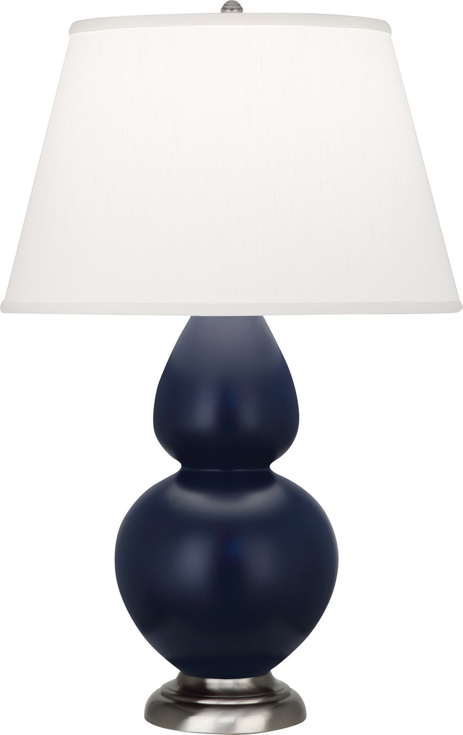 Robert Abbey Lighting MMB59 Double Gourd Lamp Matte Midnight Blue Glazed W/Antique Silver