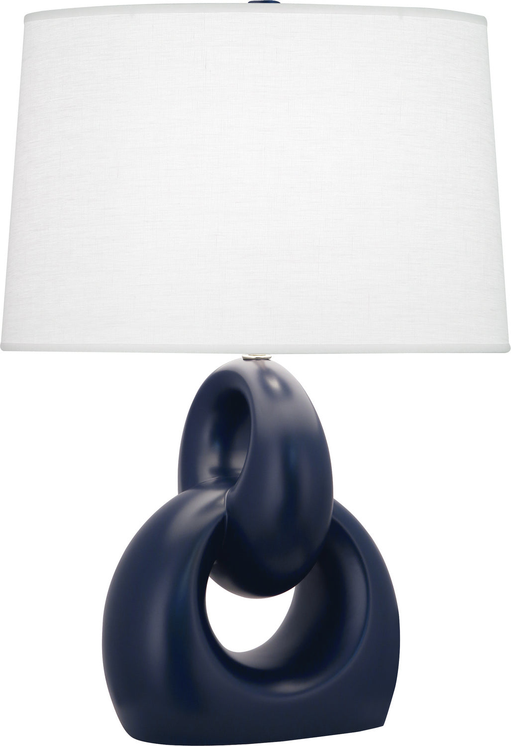 Robert Abbey Lighting MMB81 Fusion Lamp Matte Midnight Blue Glazed W/Polished Nickel