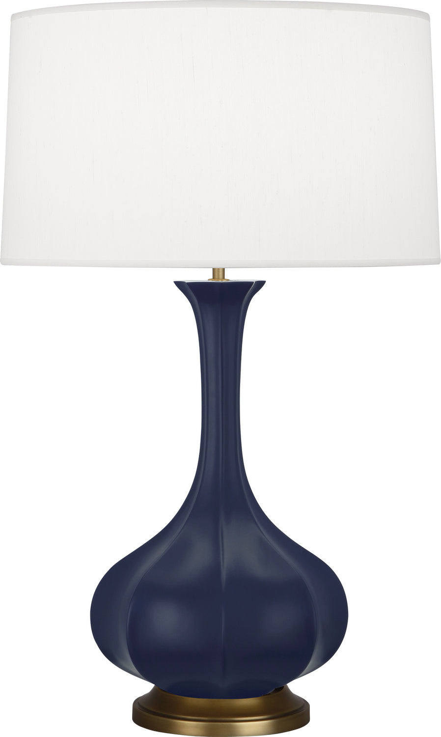 Robert Abbey Lighting MMB94 Pike Lamp Matte Midnight Blue Glazed W/Aged Brass