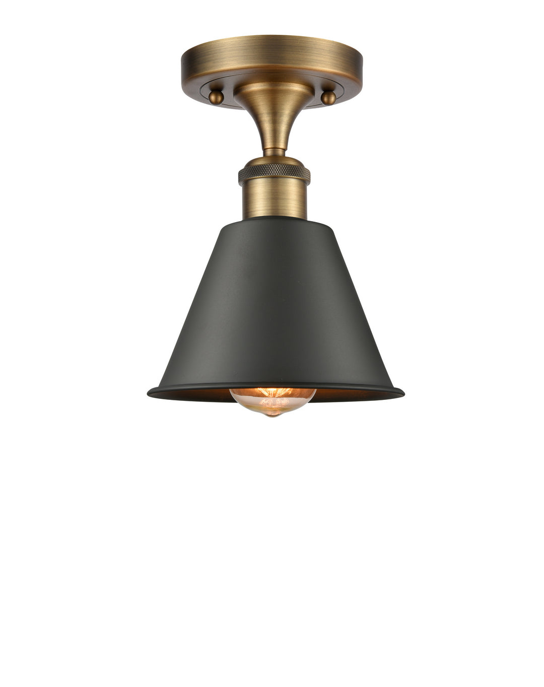Innovations Ballston 516-1C-BB-M8-BK Ceiling Light - Brushed Brass