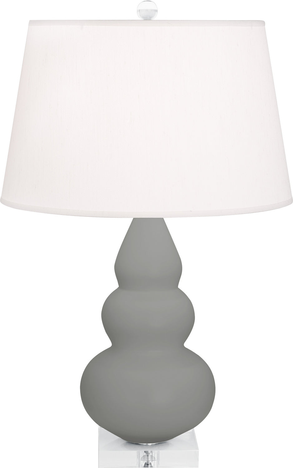 Robert Abbey Lighting MST33 Small Triple Gourd Lamp Matte Smoky Taupe Glazed W/Lucite Base