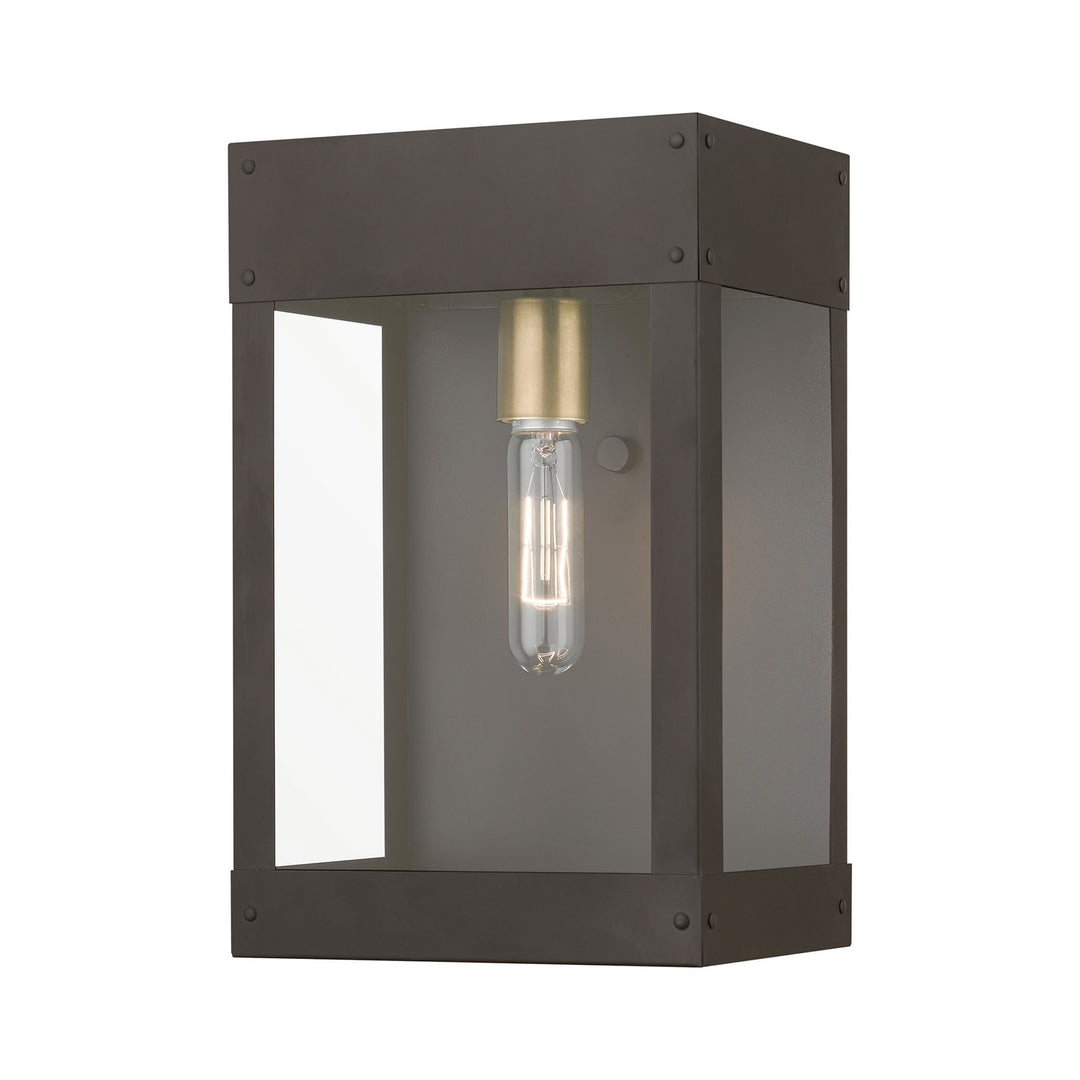 Livex Lighting 20872-07  Barrett Outdoor Bronze W/Antique Brass Candle