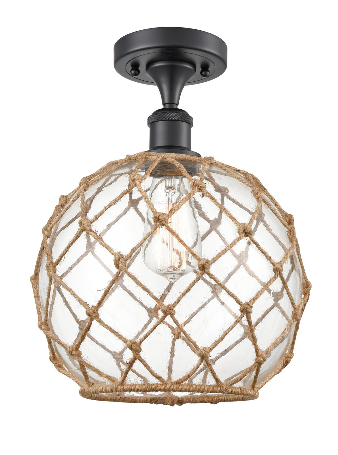 Innovations Ballston 516-1C-BK-G122-10RB-LED Ceiling Light - Matte Black