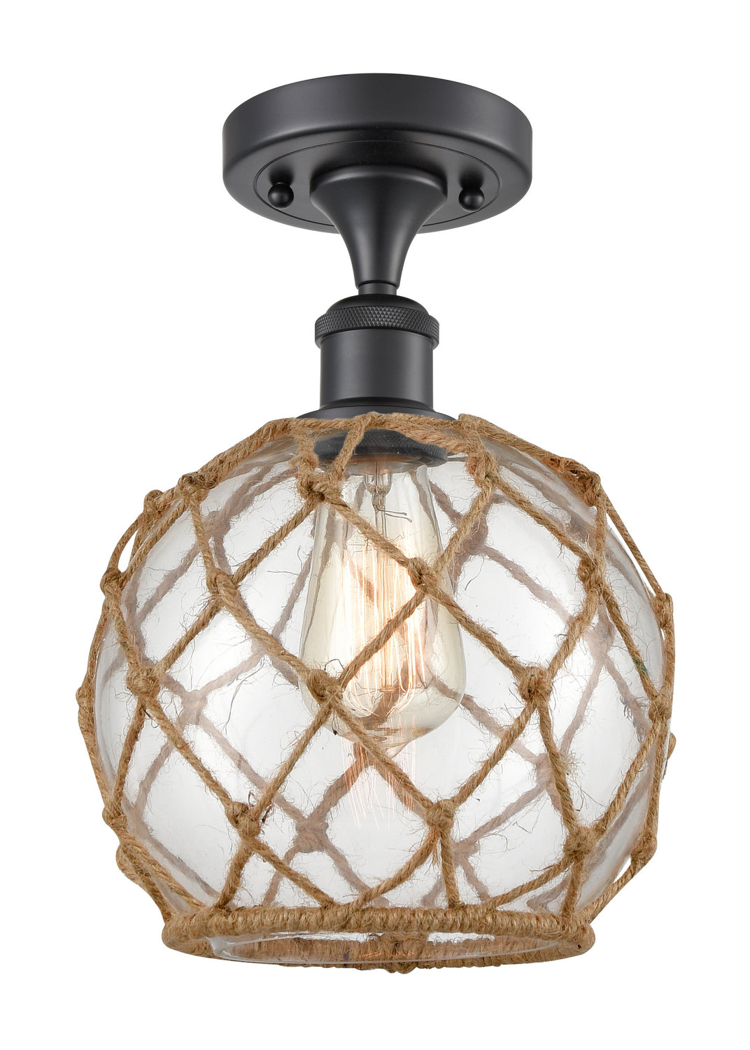 Innovations Ballston 516-1C-BK-G122-8RB-LED Ceiling Light - Matte Black