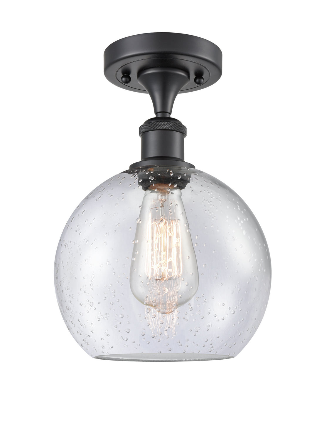 Innovations Ballston 516-1C-BK-G124-8 Ceiling Light - Matte Black