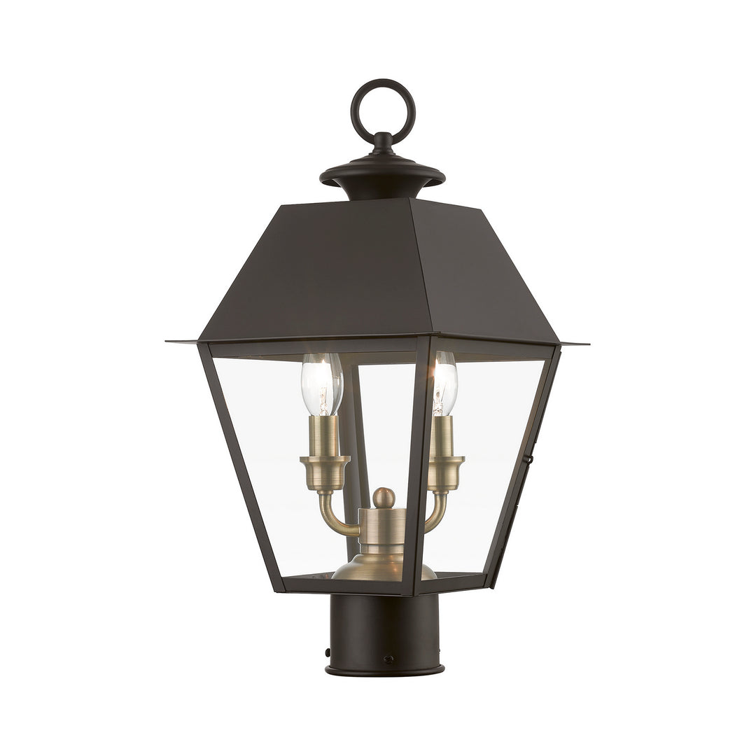 Livex Lighting 27216-07  Wentworth Outdoor Bronze W/Antique Brass Finish Cluster