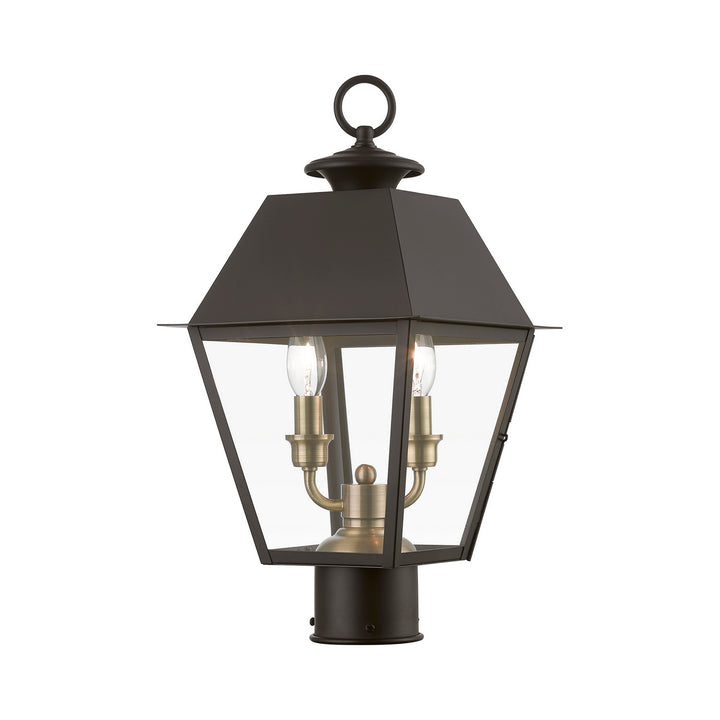 Livex Lighting 27216-07  Wentworth Outdoor Bronze W/Antique Brass Finish Cluster