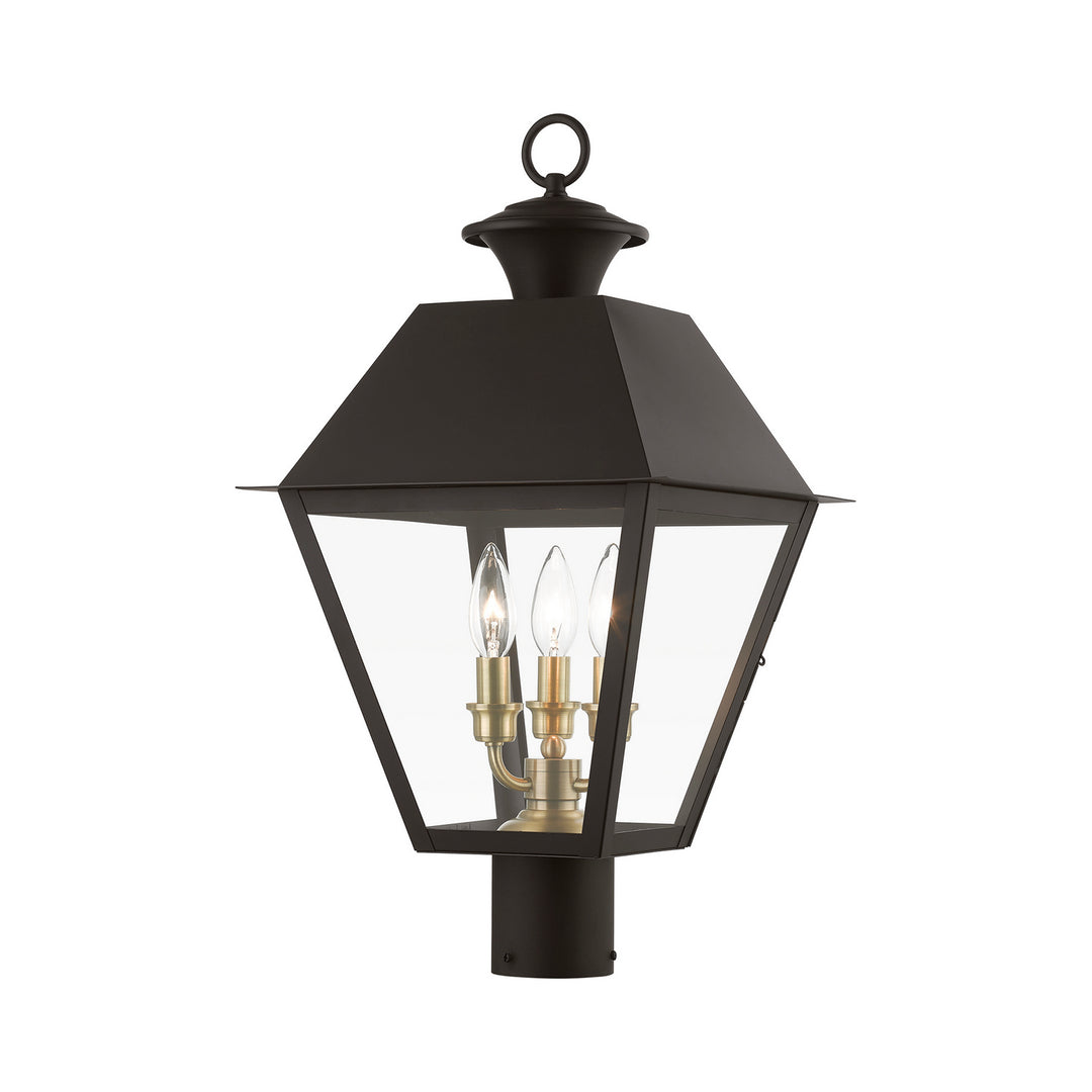 Livex Lighting 27219-07  Wentworth Outdoor Bronze W/Antique Brass Finish Cluster