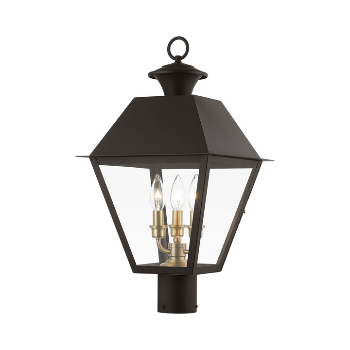 Livex Lighting 27219-07  Wentworth Outdoor Bronze W/Antique Brass Finish Cluster