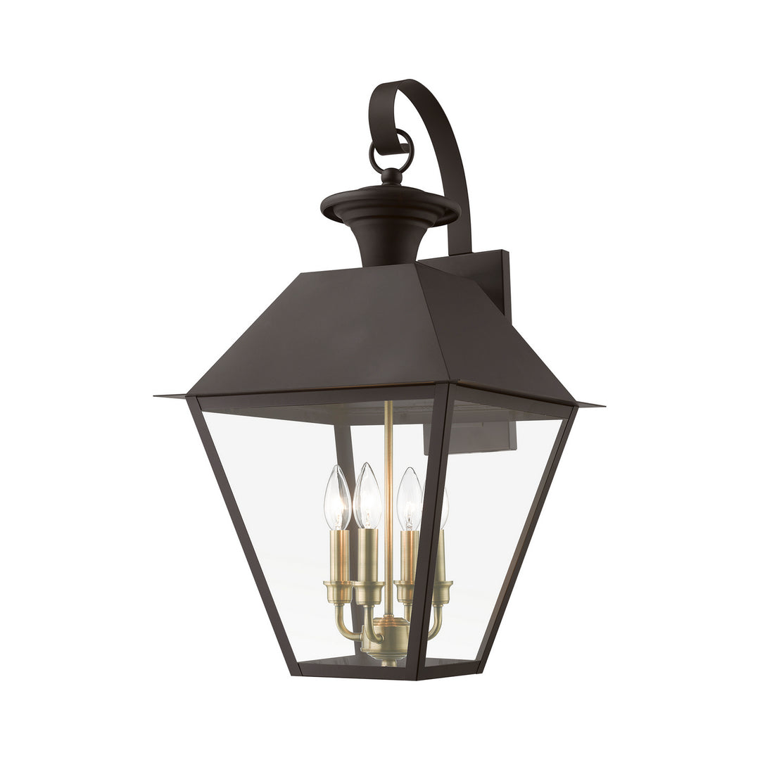 Livex Lighting 27222-07  Wentworth Outdoor Bronze W/Antique Brass Finish Cluster
