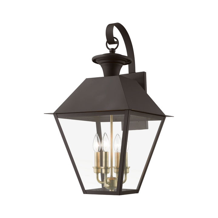 Livex Lighting 27222-07  Wentworth Outdoor Bronze W/Antique Brass Finish Cluster