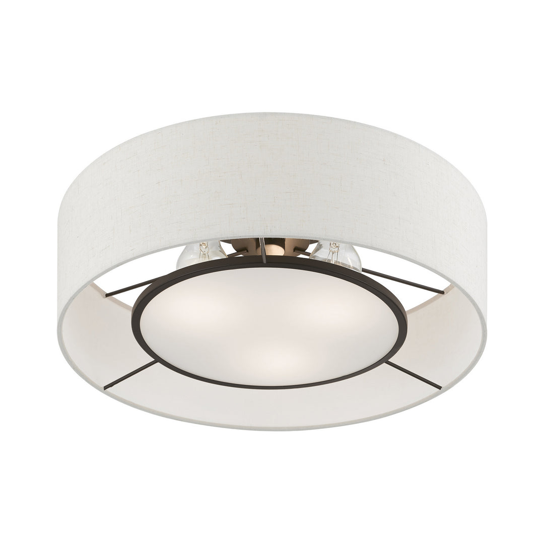 Livex Ellsworth 40143-91 Ceiling Light - Brushed Nickel w/Shiny White