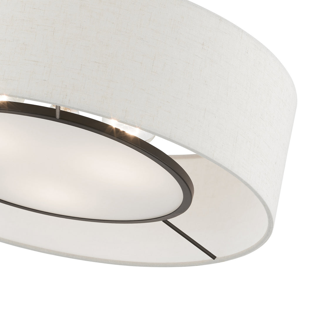 Livex Ellsworth 40143-91 Ceiling Light - Brushed Nickel w/Shiny White