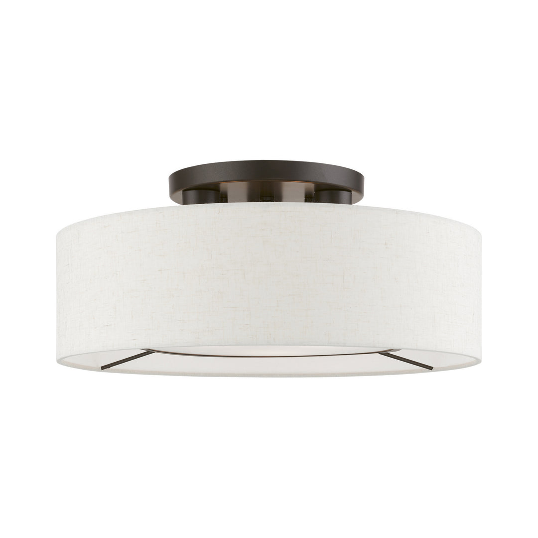 Livex Ellsworth 40143-91 Ceiling Light - Brushed Nickel w/Shiny White