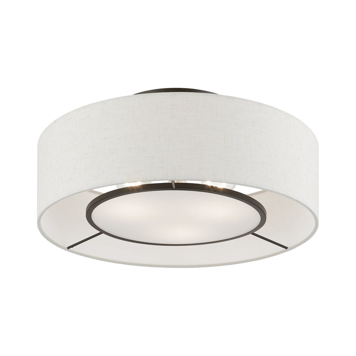 Livex Ellsworth 40143-91 Ceiling Light - Brushed Nickel w/Shiny White