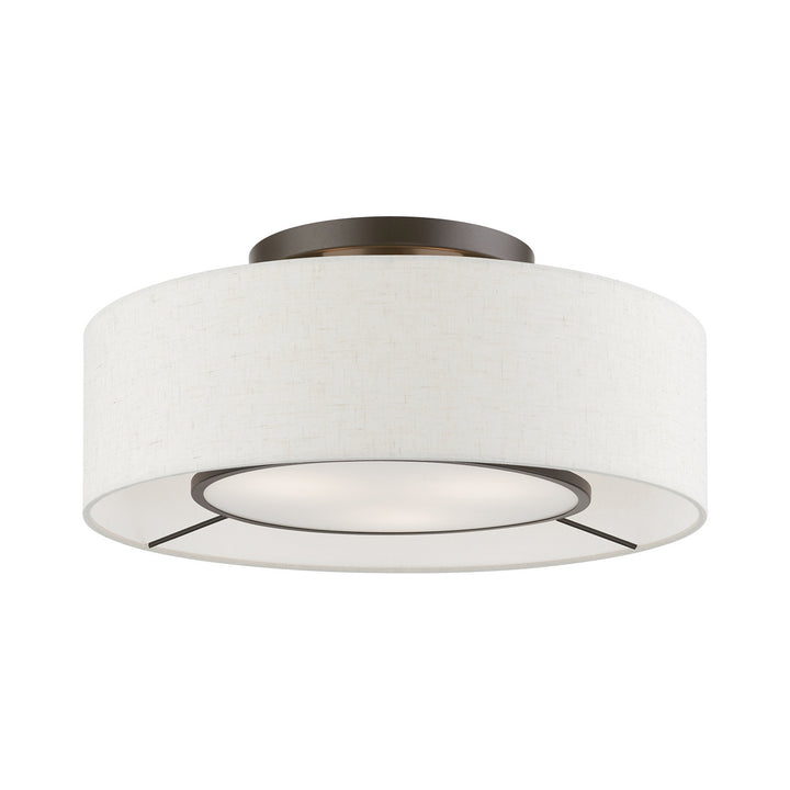 Livex Ellsworth 40143-91 Ceiling Light - Brushed Nickel w/Shiny White