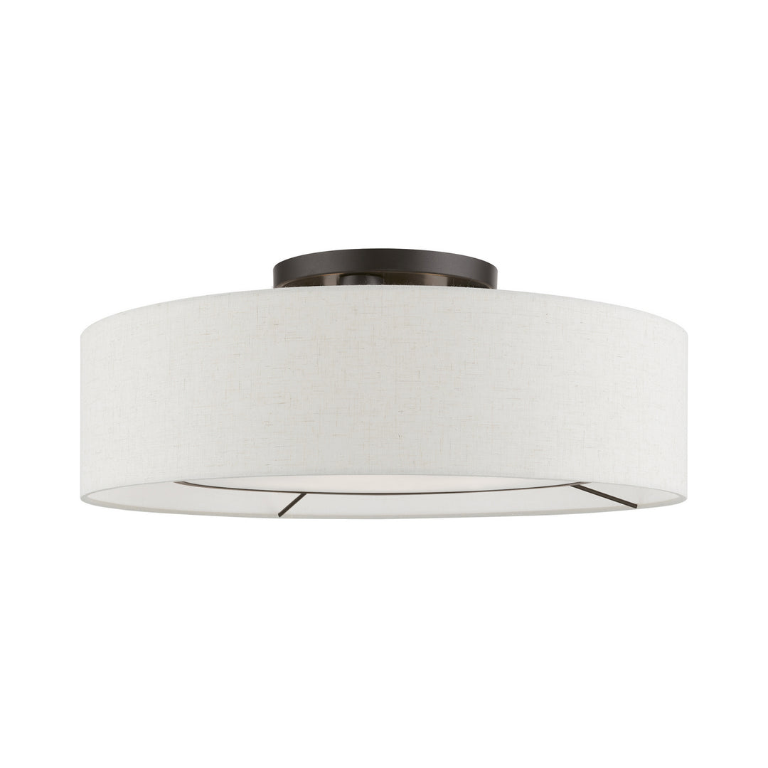 Livex Ellsworth 40144-91 Ceiling Light - Brushed Nickel w/Shiny White