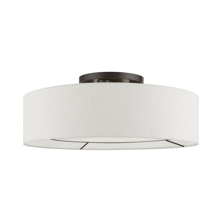 Livex Ellsworth 40144-91 Ceiling Light - Brushed Nickel w/Shiny White