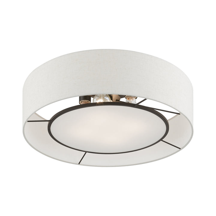 Livex Ellsworth 40144-91 Ceiling Light - Brushed Nickel w/Shiny White