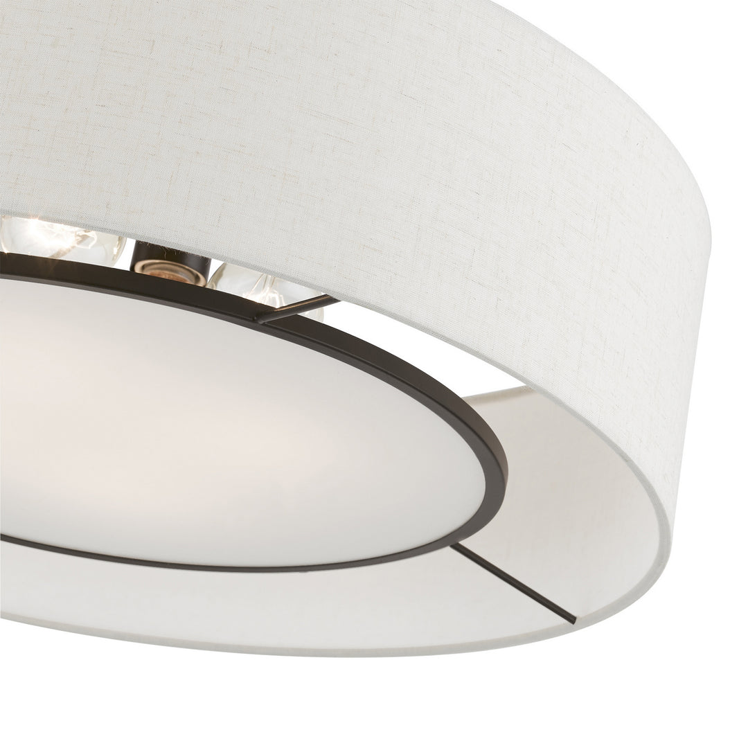 Livex Ellsworth 40144-91 Ceiling Light - Brushed Nickel w/Shiny White