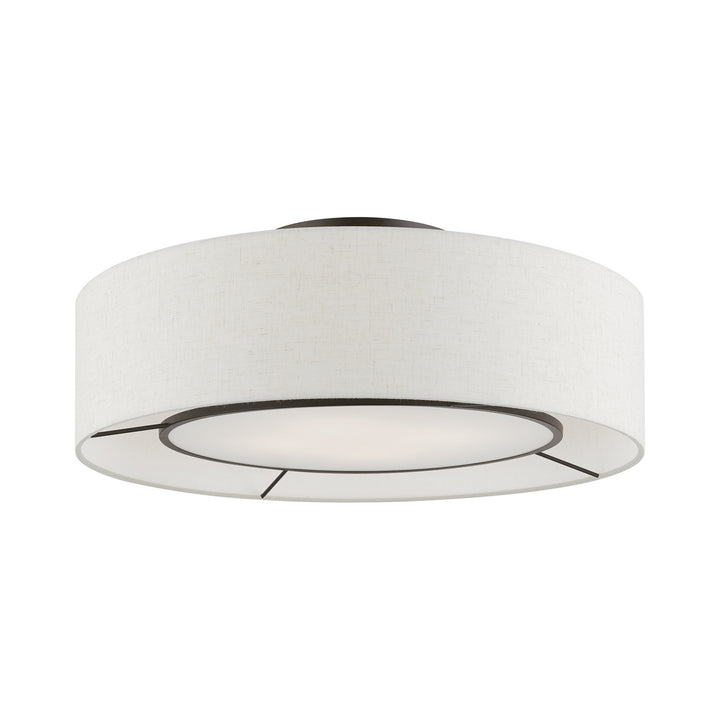 Livex Ellsworth 40144-91 Ceiling Light - Brushed Nickel w/Shiny White