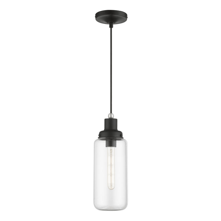 Livex Oakhurst 40614-04 Pendant Light - Black w/Brushed Nickel