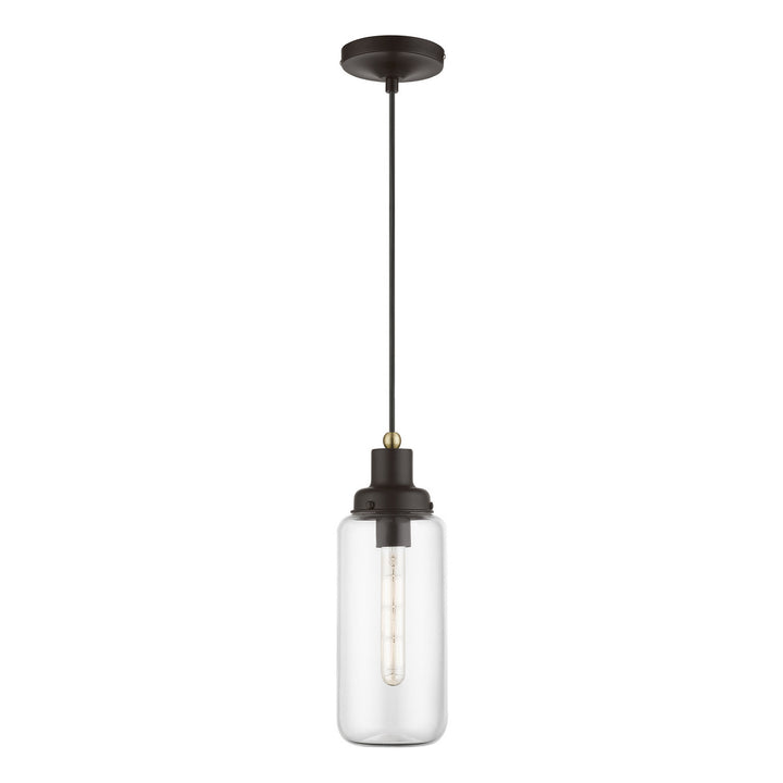 Livex Oakhurst 40614-07 Pendant Light - Bronze w/Antique Brass