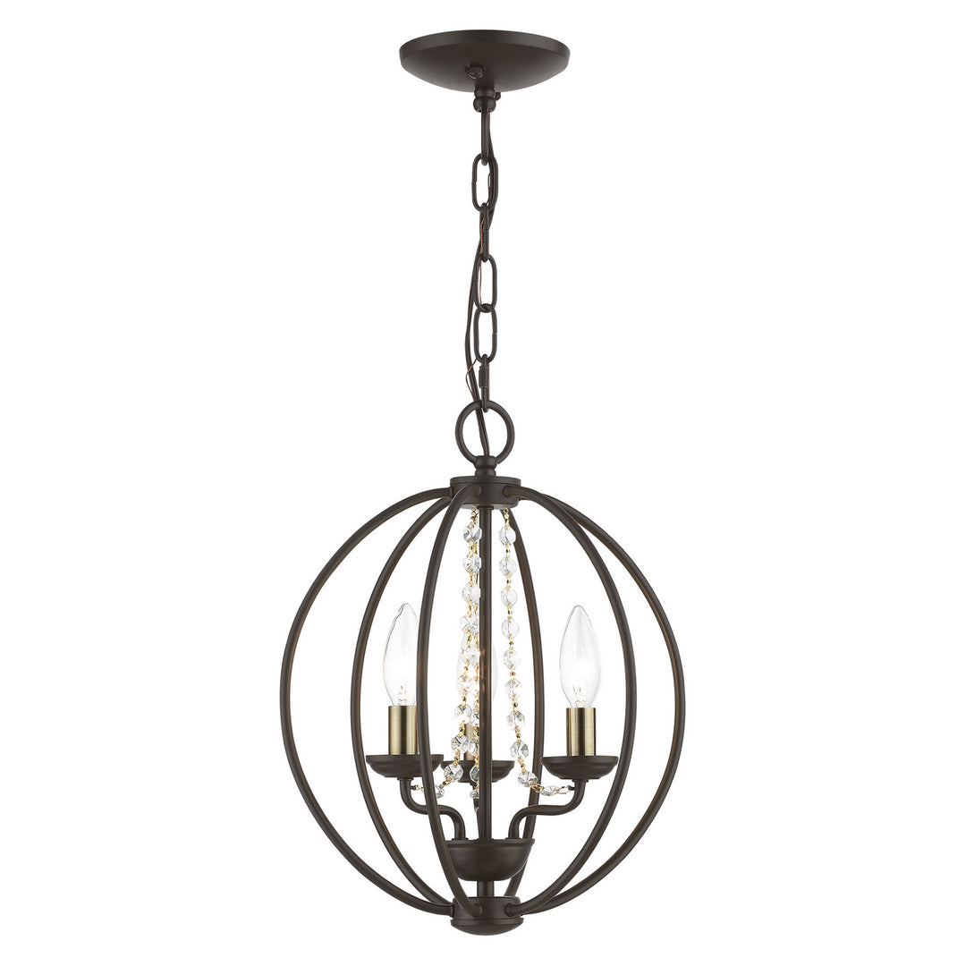 Livex Arabella 40913-07 Chandelier Light - Bronze w/Antique Brass Finish Candles