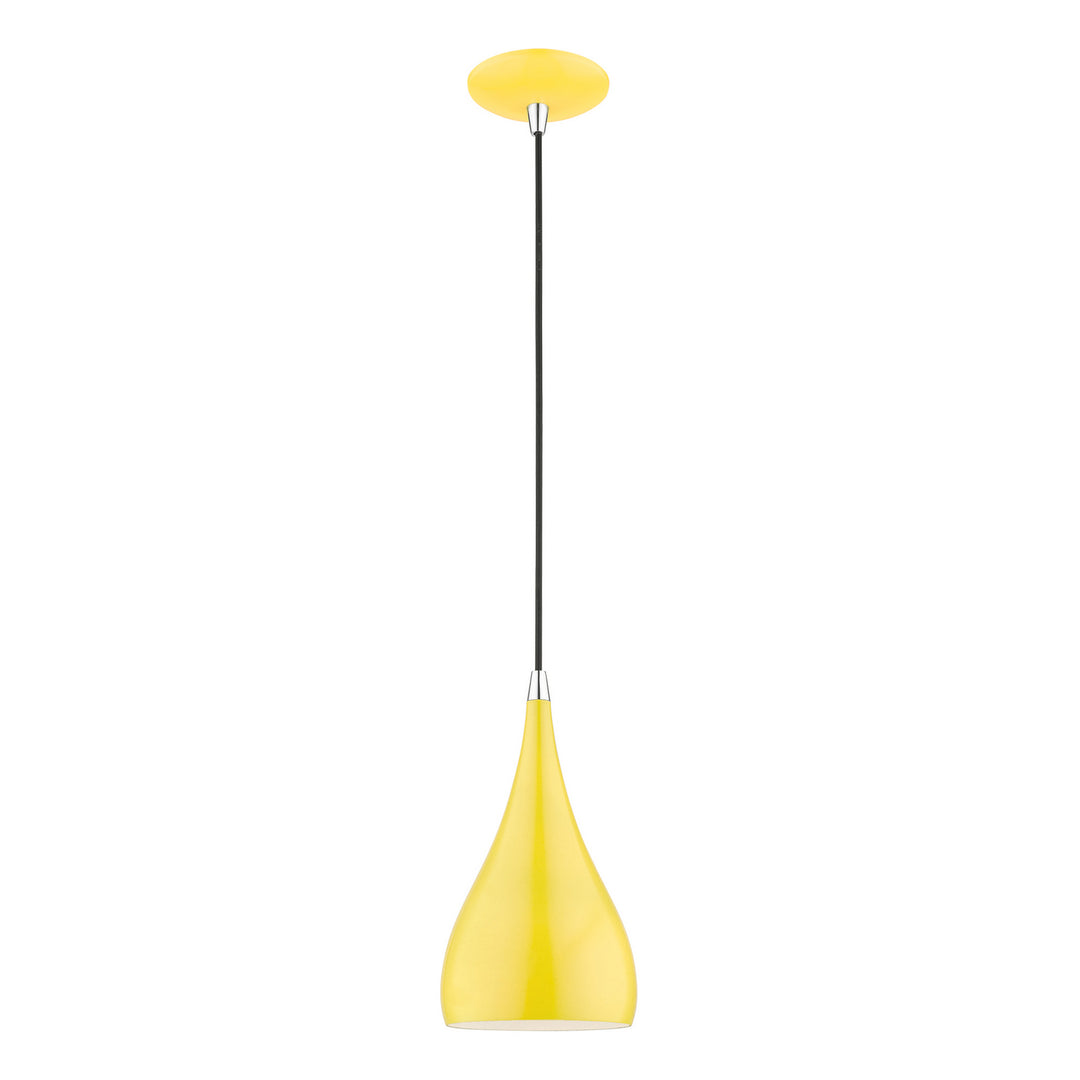 Livex Amador 41171-82 Pendant Light - Shiny Yellow w/Polished Chrome