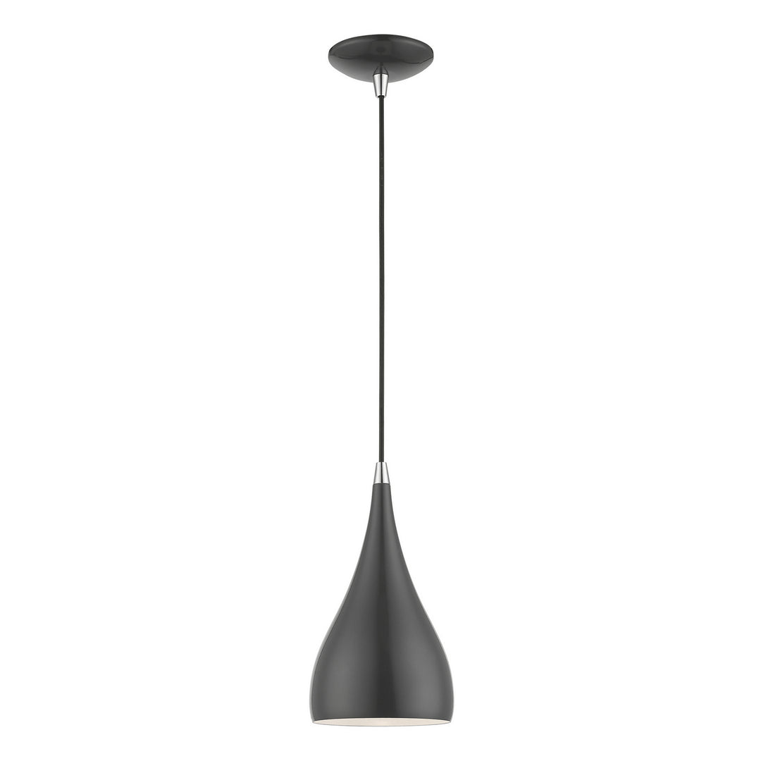 Livex Amador 41171-96 Pendant Light - Shiny Dark Gray w/Polished Chrome