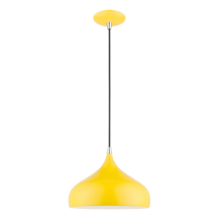 Livex Amador 41172-82 Pendant Light - Shiny Yellow w/Polished Chrome