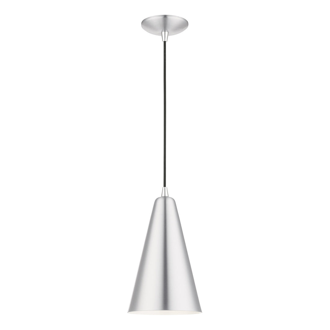 Livex Dulce 41175-66 Pendant Light - Brushed Aluminum w/Polished Chrome